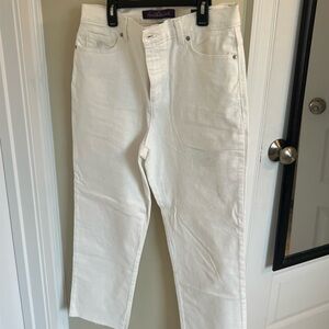White Jeans with raw edge hem